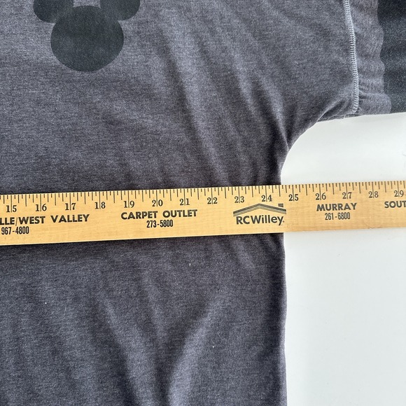 Disney Spirit Jersey Shirt Large Oversized Black Striped Mickey Mouse Spellout - Picture 11 of 14